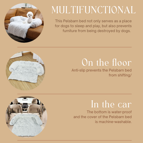 Fluffy Calming dog bed (2-in-1)
