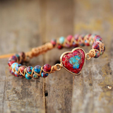 'Follow your Heart' Bracelet with Imperial Jasper & Turquoise gemstones