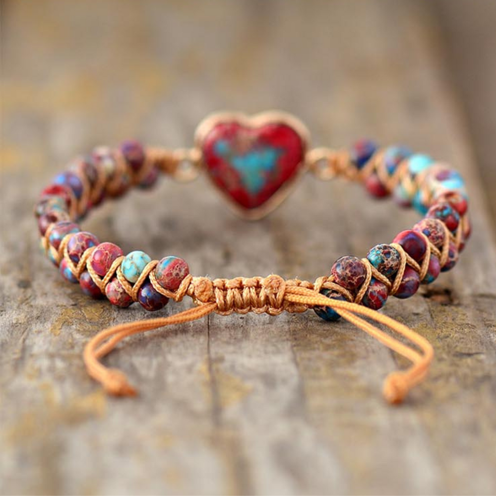 'Follow your Heart' Bracelet with Imperial Jasper & Turquoise gemstones